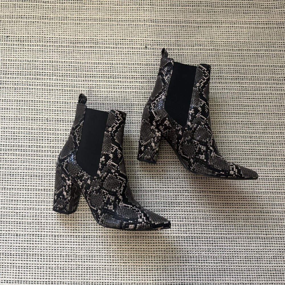 Steve Madden Snakeskin Patterned Ankle Boots